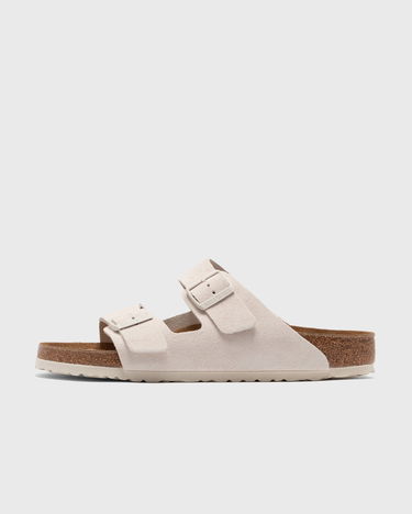 Tenisky a topánky Birkenstock Men's Arizona Slim Fit Suede Double Strap Sandals - Antique White Béžová | 1026817, 2