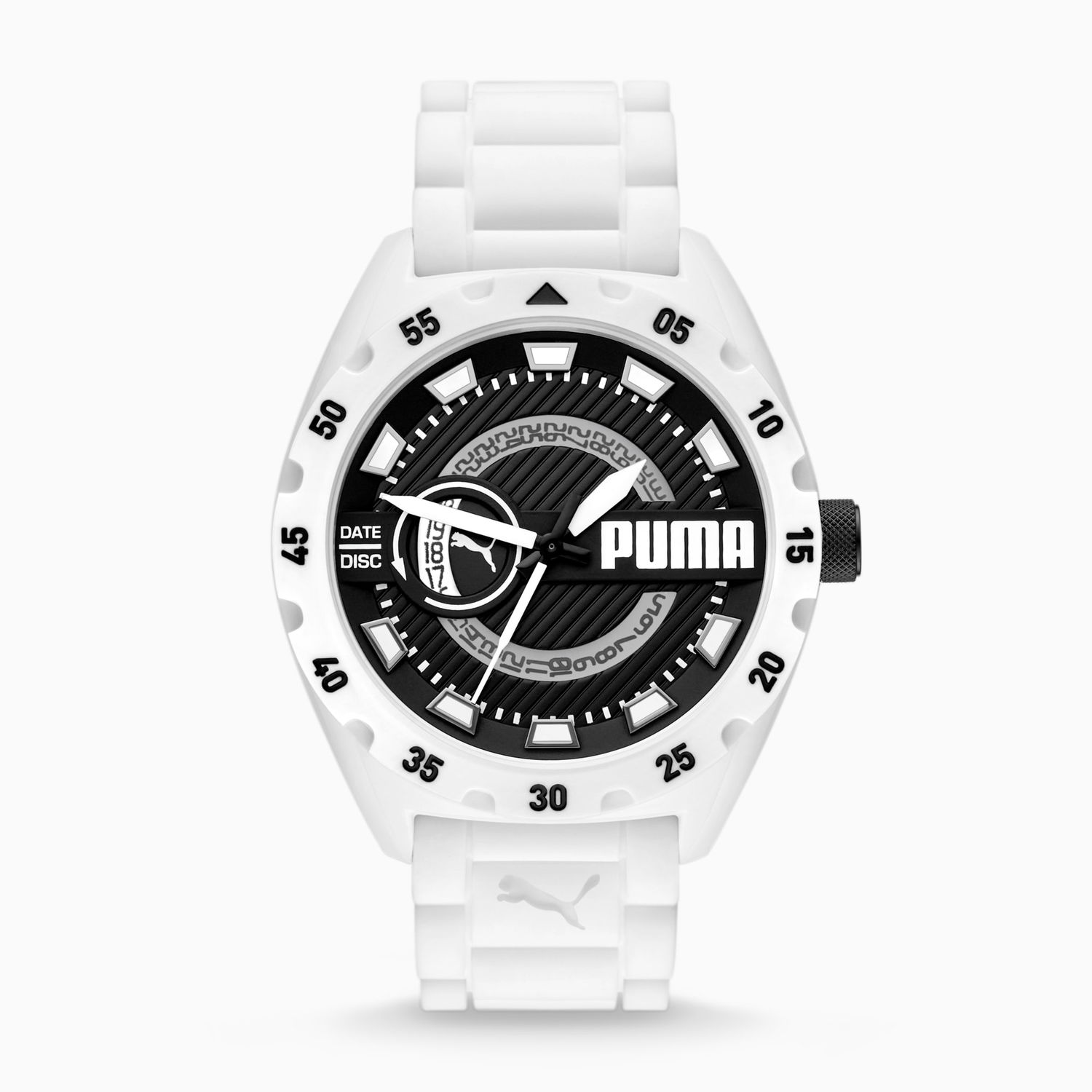 Hodinky Puma Street V2 Three-Hand Date Black Silicone Watch Biela | 933848_01, 0