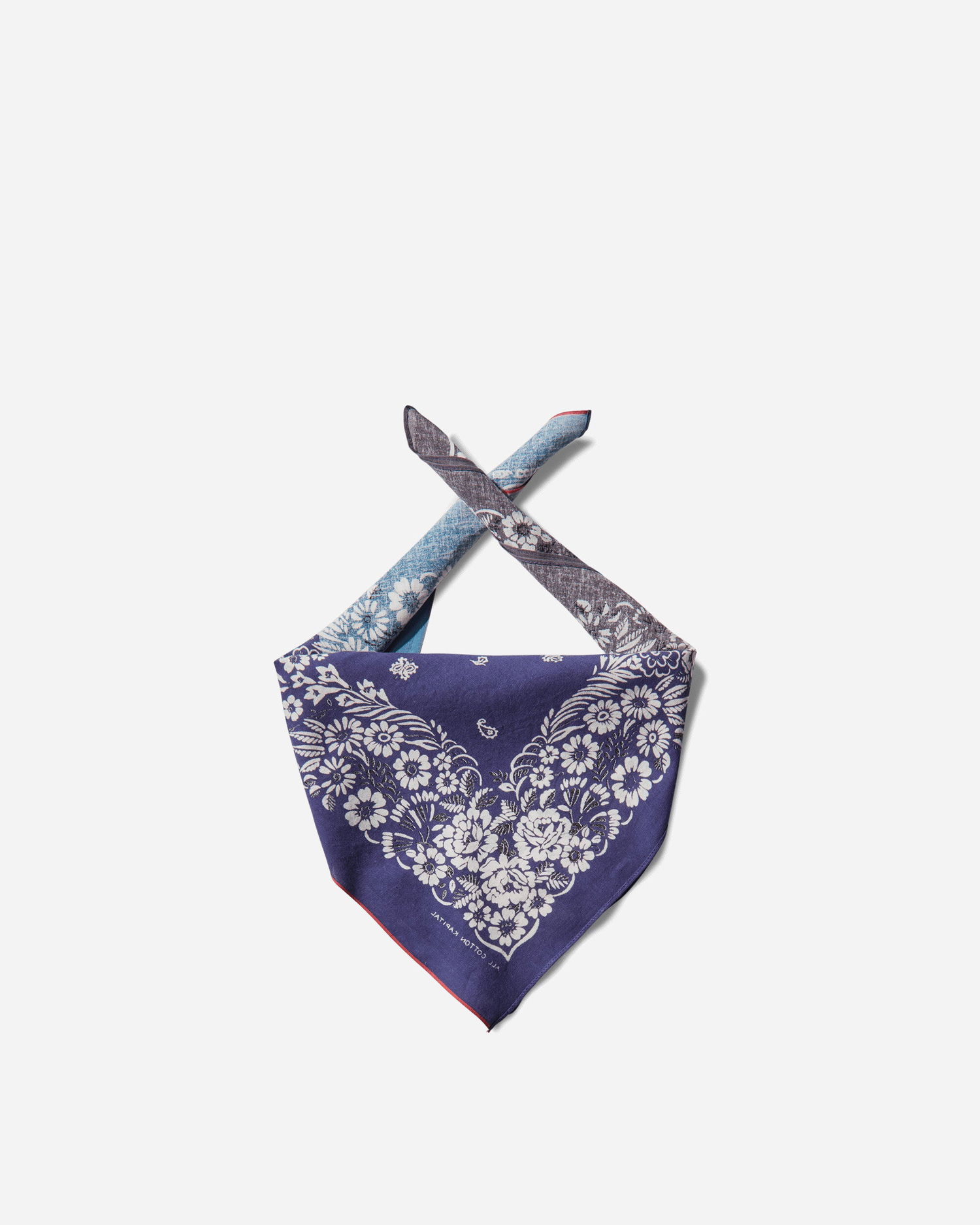 Šál KAPITAL Selvedge Bandana with Garden Patchwork Print Fialová | EK-1633BA PURPLE, 1
