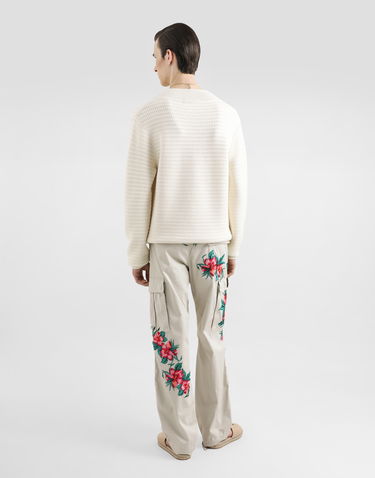 Cargo nohavice Dolce & Gabbana Dolce & Gabbana Cotton Cargo Pants with Floral Embroidery Biela | GP03LZFUFKYM2826, 2
