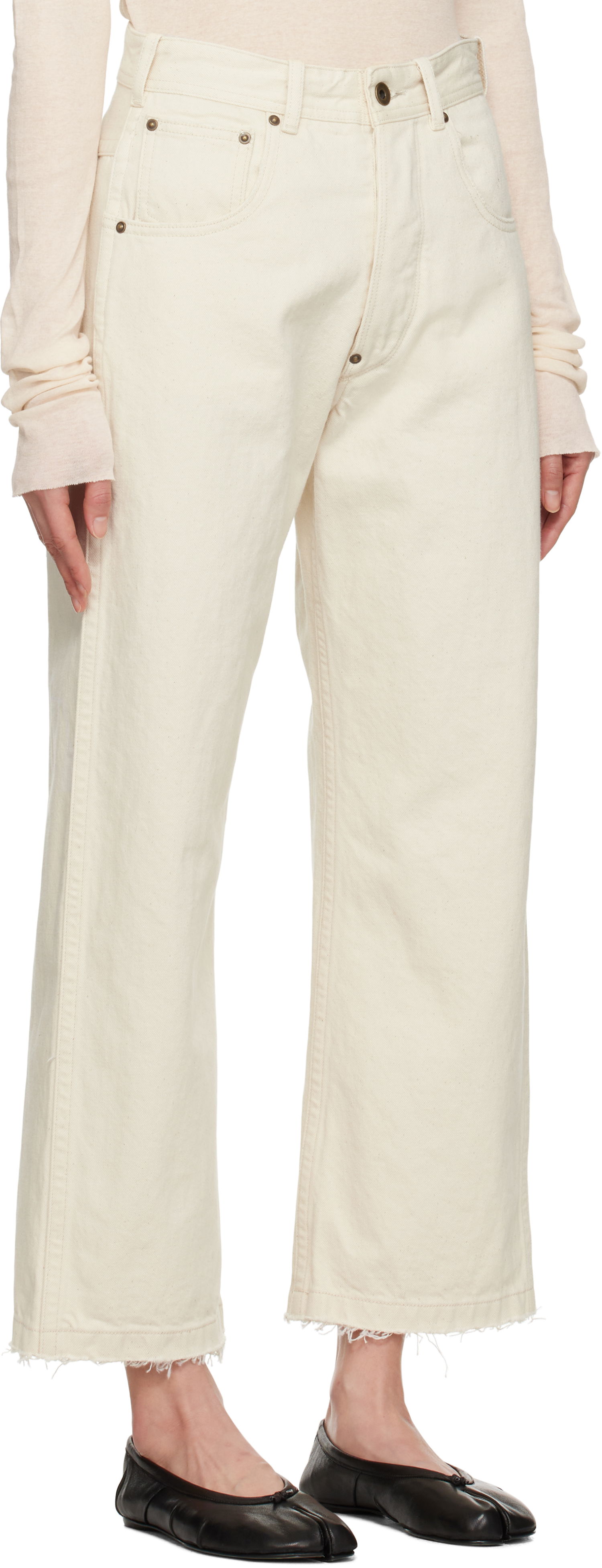 Džínsy Maison Margiela Maison Margiela Frayed Jeans Biela | S50LA0240 M30026, 1