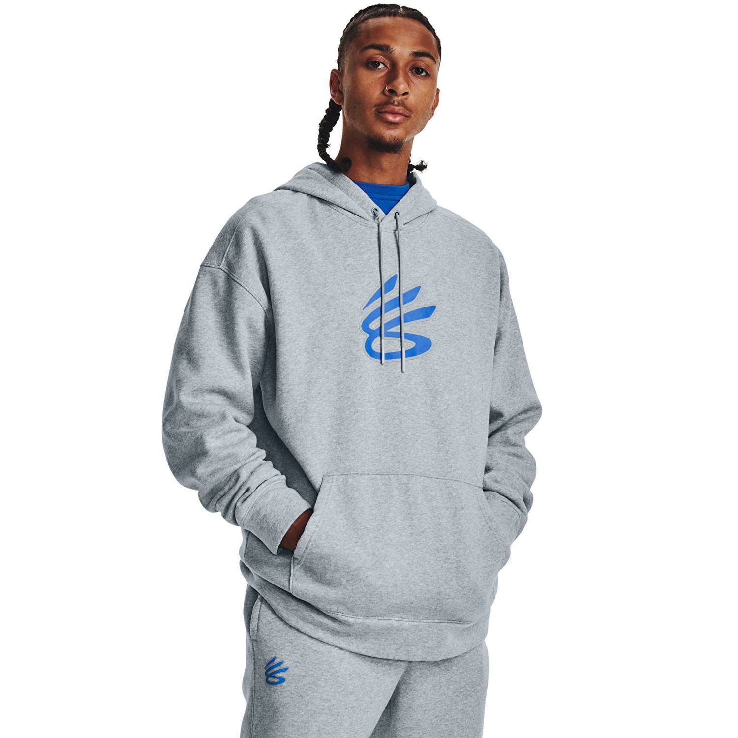 Mikina Under Armour Curry Big Splash Po Hoodie Blue Šedá | 1374298-465, 1