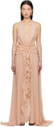 Blumarine Georgette Maxi Dress with Ruffle Detail