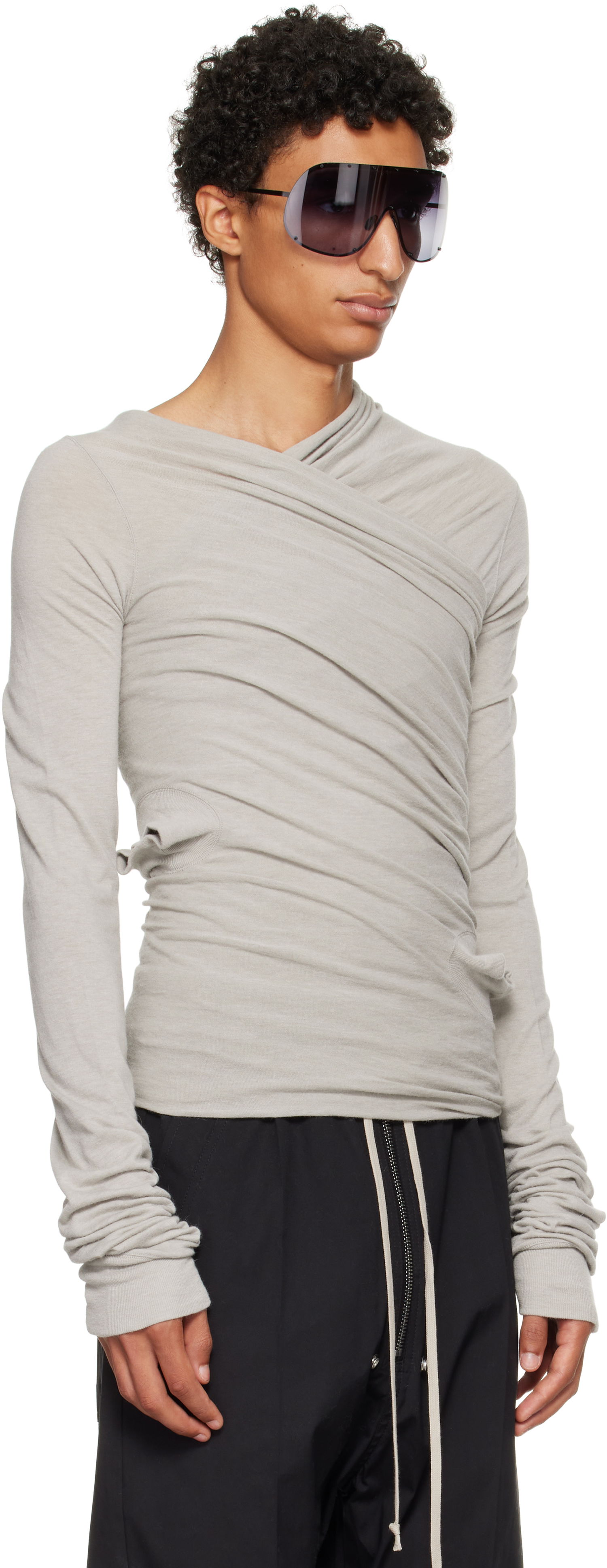 Tričko Rick Owens Rick Owens Concordians Hollywood Banana Long Sleeve T-Shirt Šedá | RU02E1262 JR, 1
