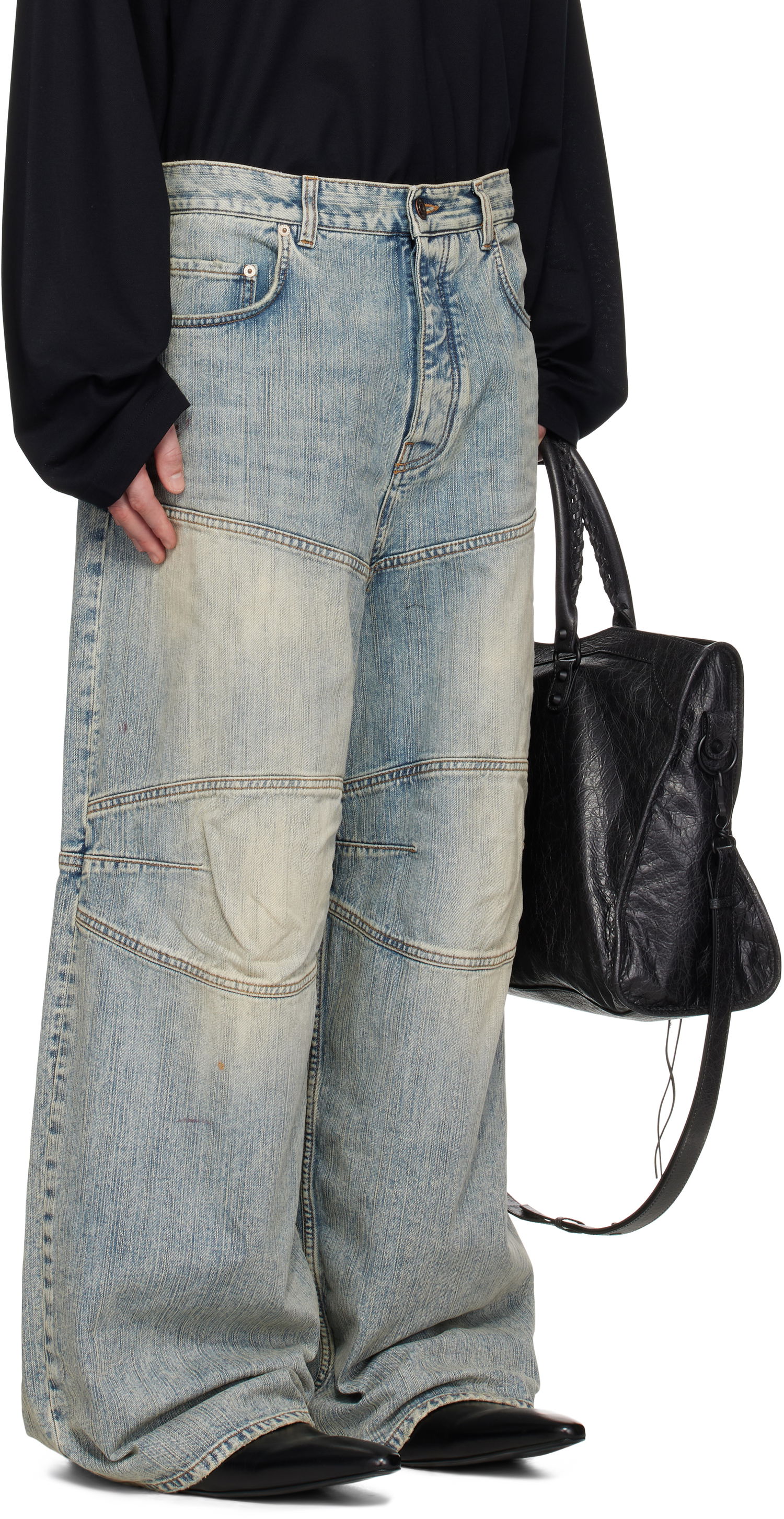Džínsy Balenciaga Balenciaga Baggy Wide-Leg Jeans Modrá | 814161TNW65, 1