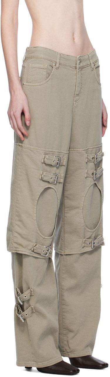Cargo nohavice Blumarine Blumarine Boyfriend Cutout Buckle Jeans Hnedá | A344J046A, 4