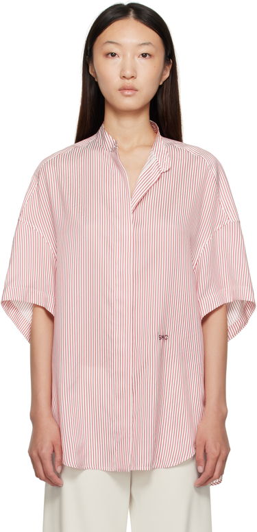 Košeľa Stella McCartney Stella McCartney Striped Short Sleeve Shirt Červená | 6201683FR210, 0