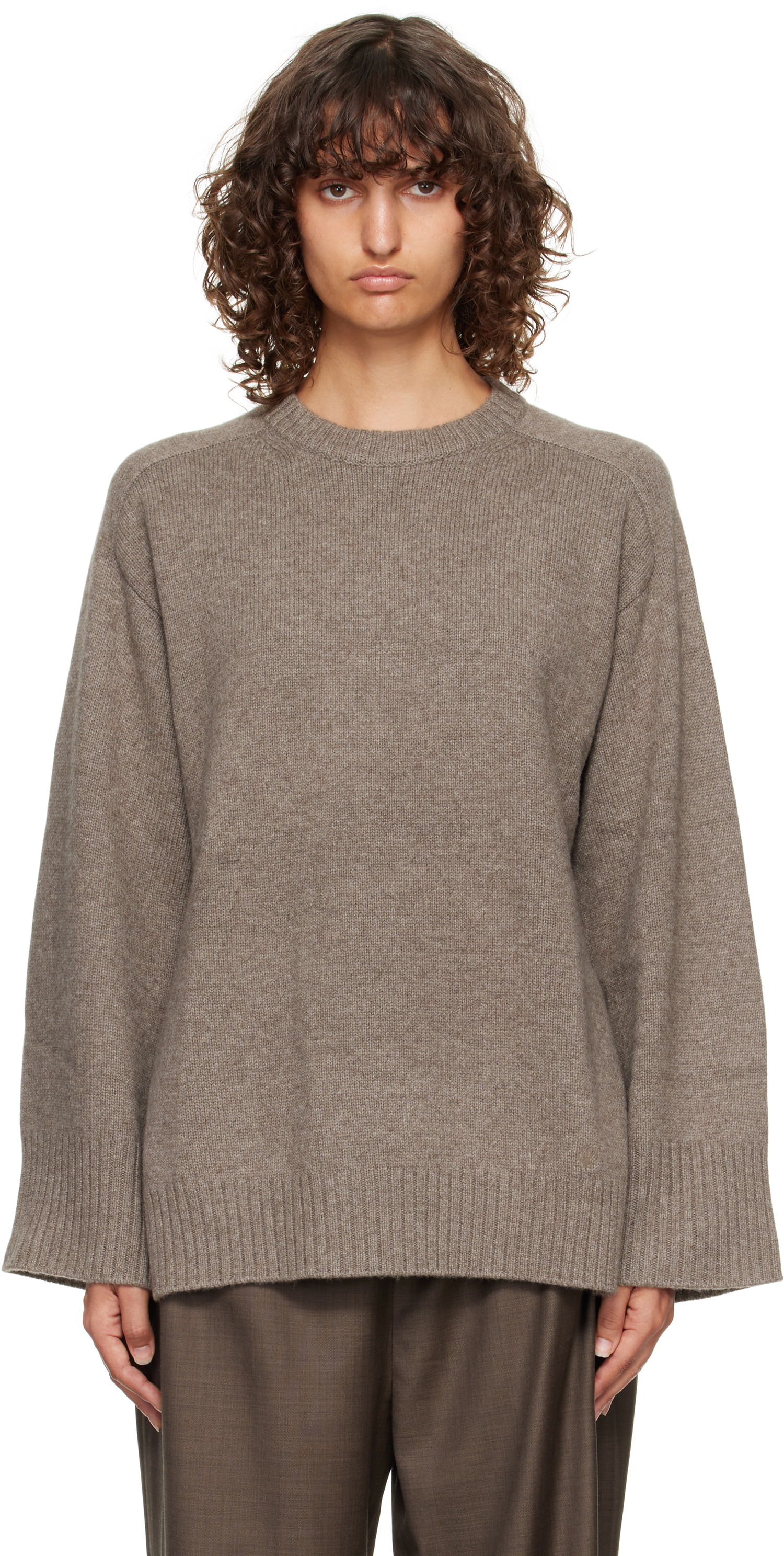 Sveter Loulou de Saison Loulou de Saison Safi Cashmere Blend Sweater Hnedá | SAFI LDS, 0