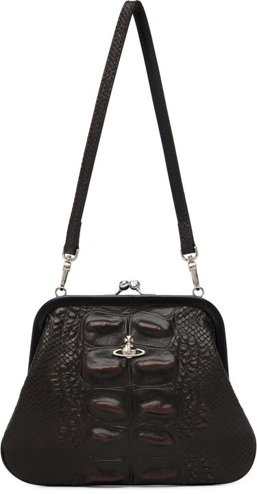 Kabelka Vivienne Westwood Vivienne's Orb-Logo Crocodile-Effect Frame Clutch Bag Hnedá | 4B01001BW-L00BO-, 0