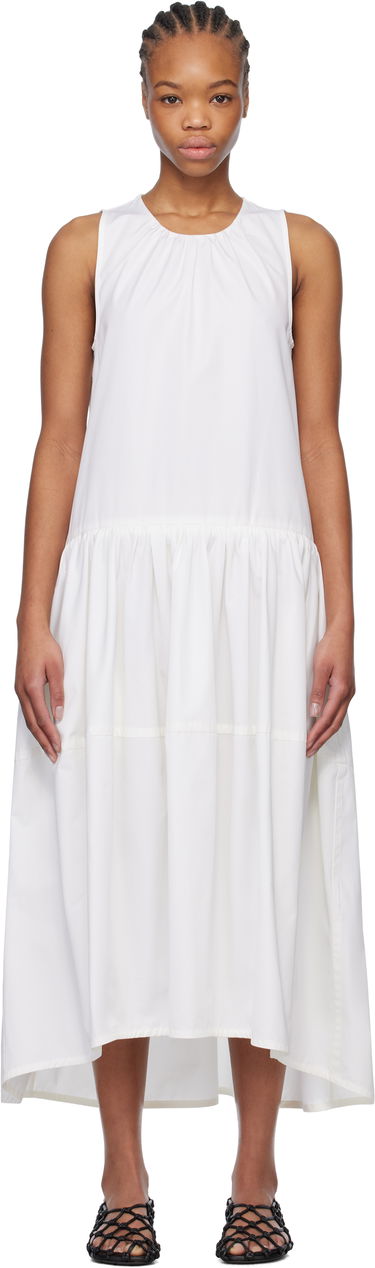 Šaty Jil Sander Jil Sander Crew-Neck Midi Dress Biela | J02CT0452_J45002, 0