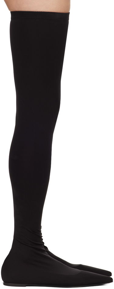 Tenisky a topánky Dolce & Gabbana Stretch Jersey Thigh-High Flats Čierna | CU1115 AV590, 0