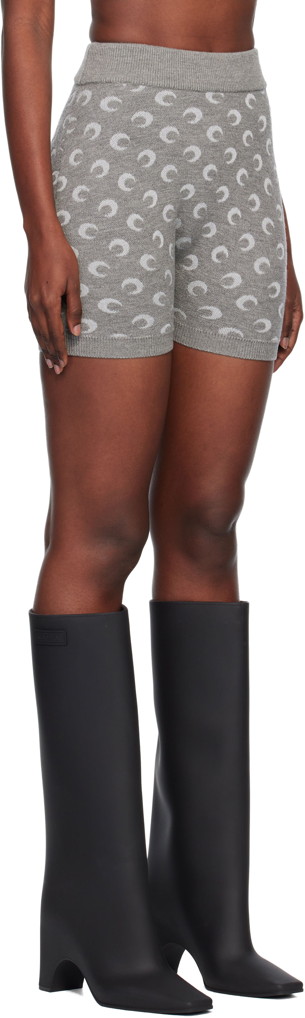 Šortky Marine Serre Marine Serre Moon Jacquard Knit Shorts Šedá | WSH013ACKNI0530, 1