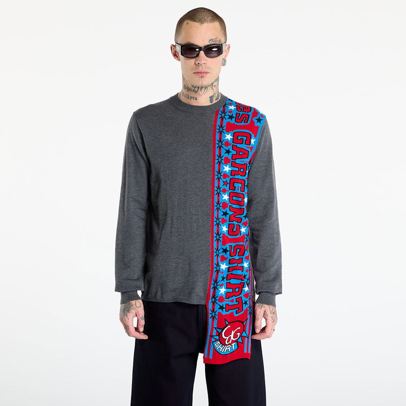 Sveter COMME des GARÇONS Comme des Garçons SHIRT Soccer Scarf Knitted Sweater Rôznofarebný | FP-N004-W25 Grey