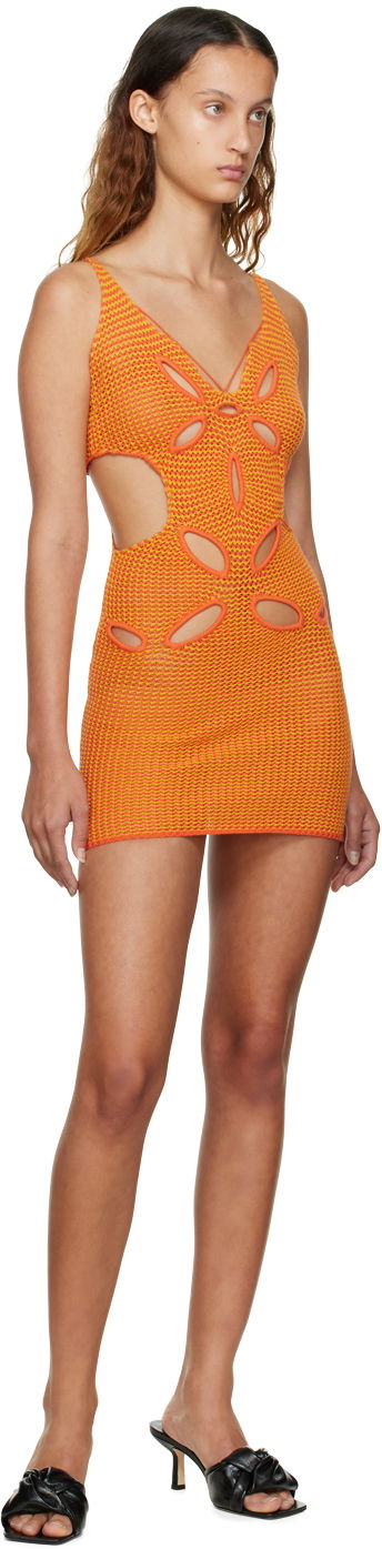Šaty GUIZIO Guizio Knit Mini Dress Oranžová | MD 1, 3
