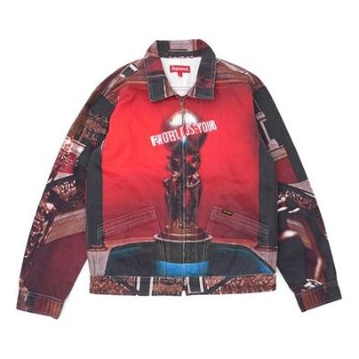 Bunda Supreme Scarface "The World Is Yours" Denim Jacket Červená | SUP-SS18-680