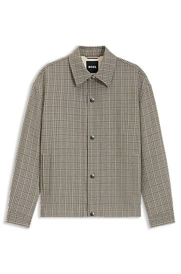 Bunda BOSS Relaxed Fit Stretch Overshirt Béžová | 50546049