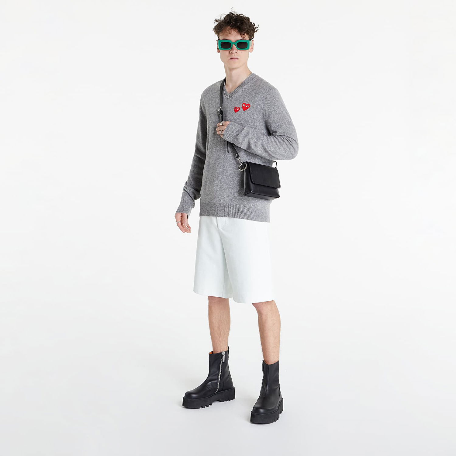 Sveter Comme des Garçons PLAY Crewneck Sweater Šedá | AZN070 grey, 0