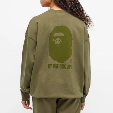 Mikina BAPE Oversized Ape Logo Crew Sweat Zelené | 001SWH802503L-GRN, 0