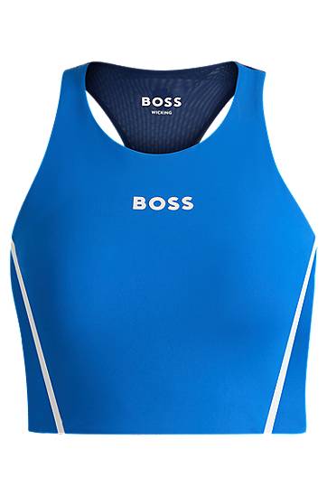 Podprsenka BOSS BOSS Cropped Top With Mesh Details Modrá | 50520068, 0