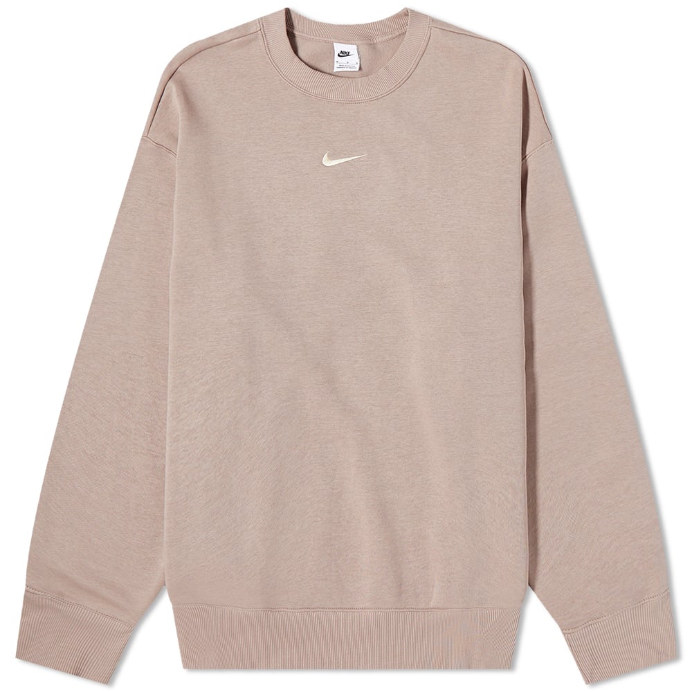 Sveter Nike Nike Phoenix Fleece Oversized Crew Sweat Diffused Taupe/Sail Béžová | DQ5733-272, 0