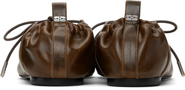 Oblečenie GANNI GANNI Oleatex Lace-Up Ballerina Flats Hnedá | S3093, 1