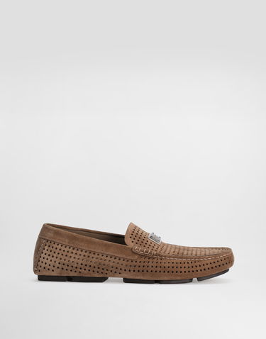 Doplnky Dolce & Gabbana Dolce & Gabbana DG Driver Perforated Split Calfskin Loafers Hnedá | A50713AE00380024, 0