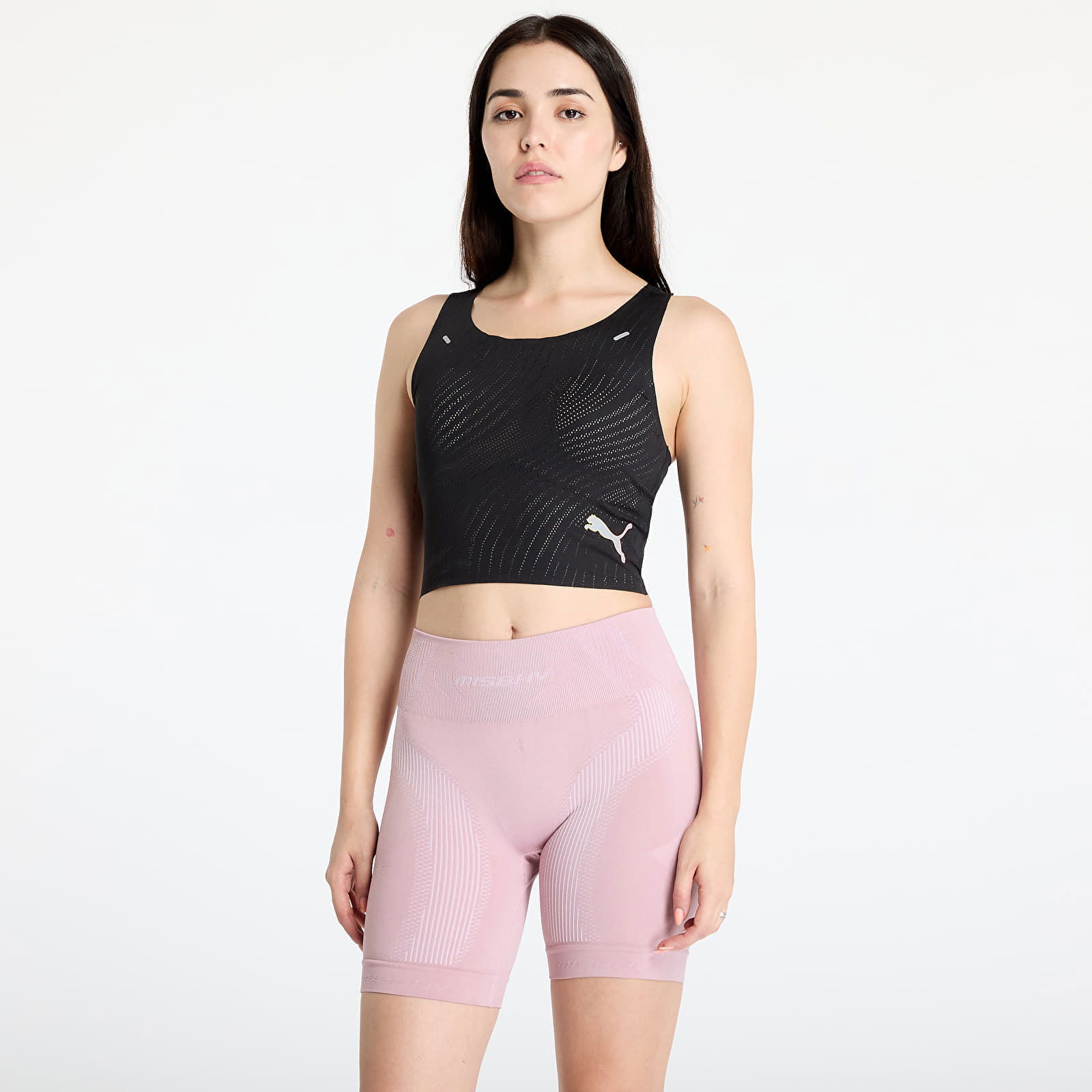 Top Run Ultraspun Crop Top W Black