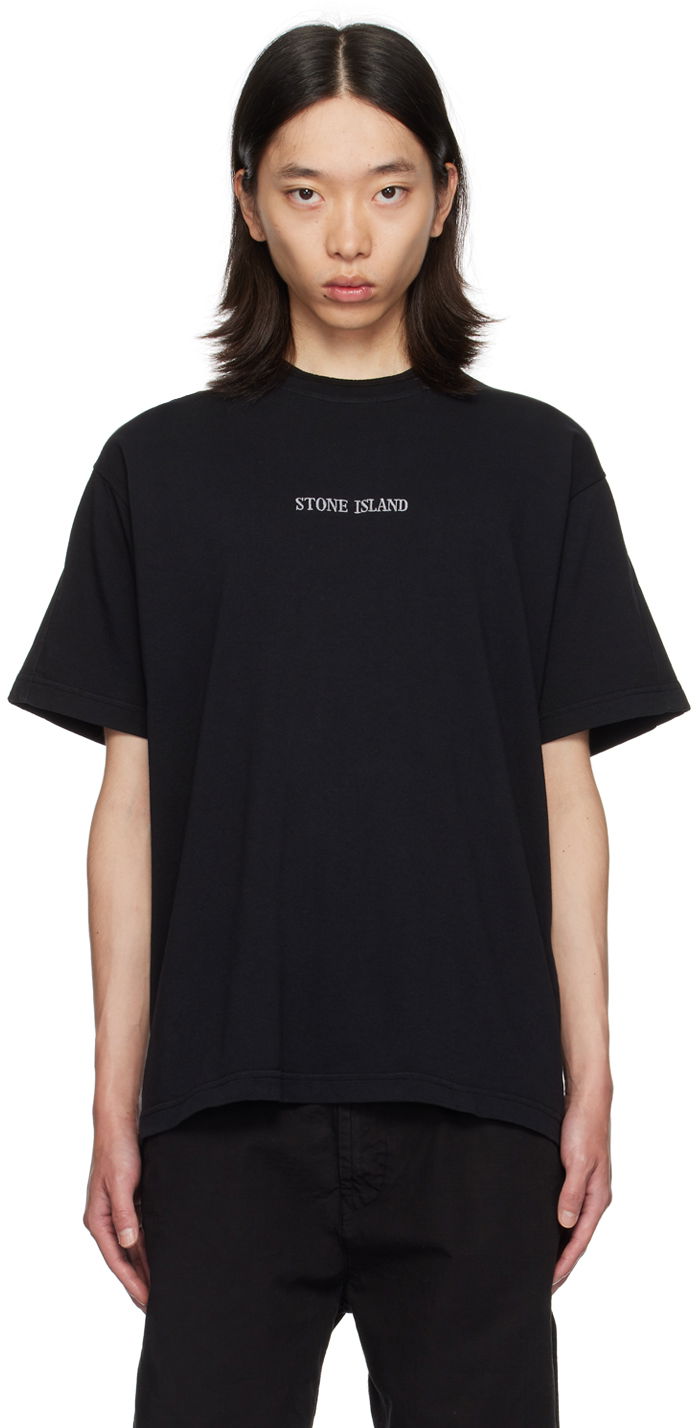 Black Embroidered-Logo T-Shirt