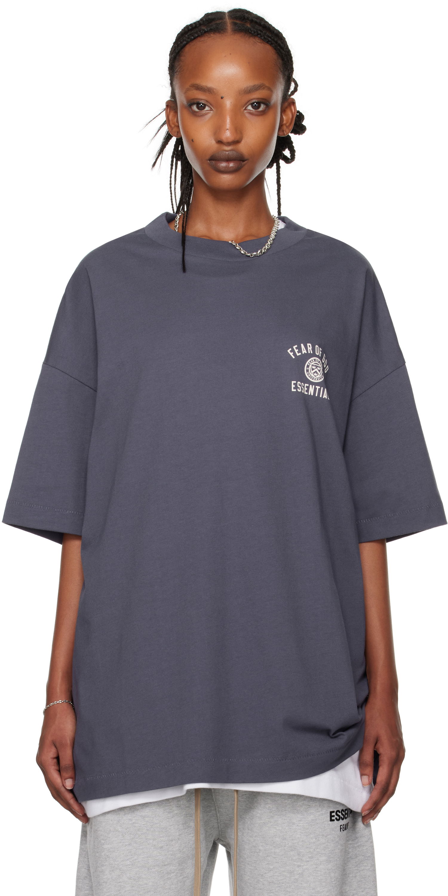 Tričko Fear of God Essentials Jersey Crewneck T-Shirt Modrá | 125HO244194F, 0