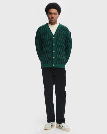 Sveter Drôle de Monsieur Two Tone Knit Cardigan Zelené | F-CA150-WO018-DGN, 1