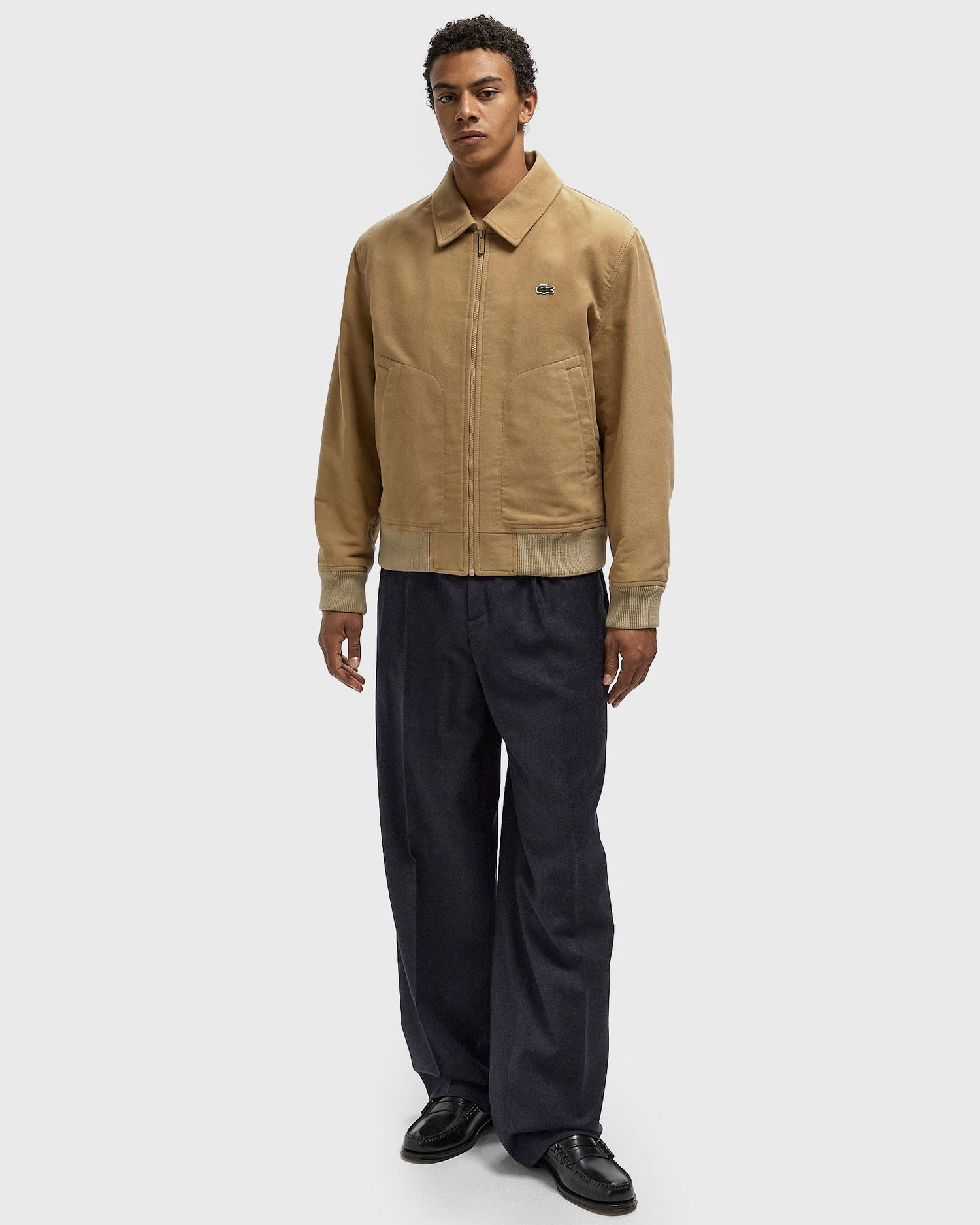 Bomber bunda Lacoste Collared Full-Zip Bomber Jacket Béžová | BH5147-02S, 1