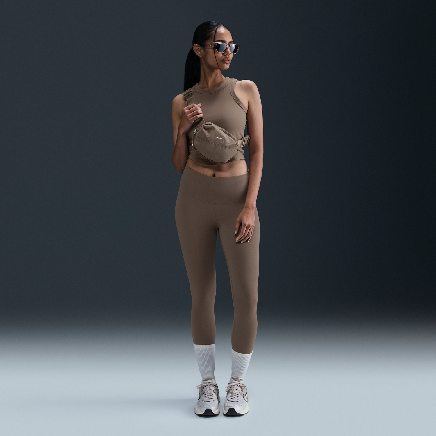 Legíny Nike Zenvy High-Waisted Gentle Support Leggings (Plus Size) Hnedá | DQ6013-233, 0