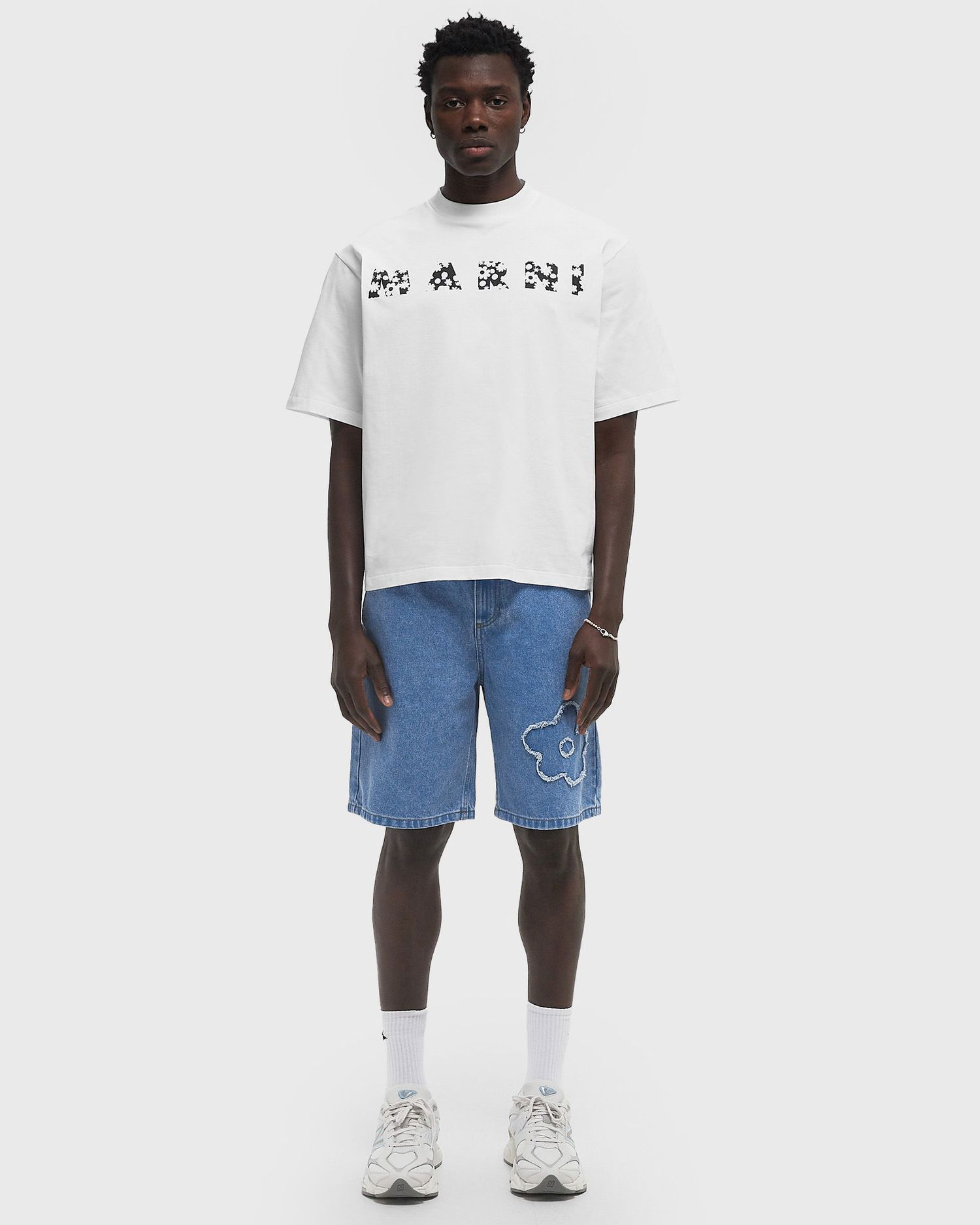 Tričko Marni Marni Floral Logo T-Shirt L Biela | HUMU0223IP-FLW01, 1