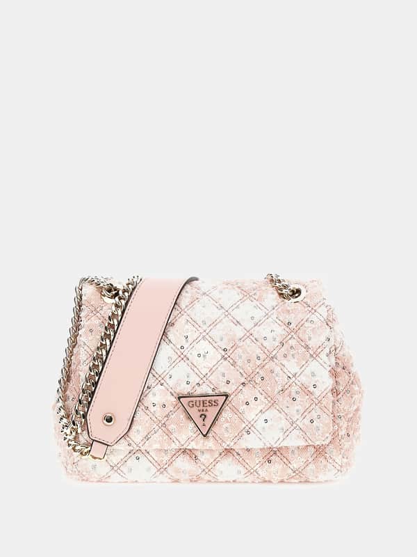 Kabelka GUESS Rianee Sequinned Mini Crossbody Bag Béžová | HWQD9236210, 0