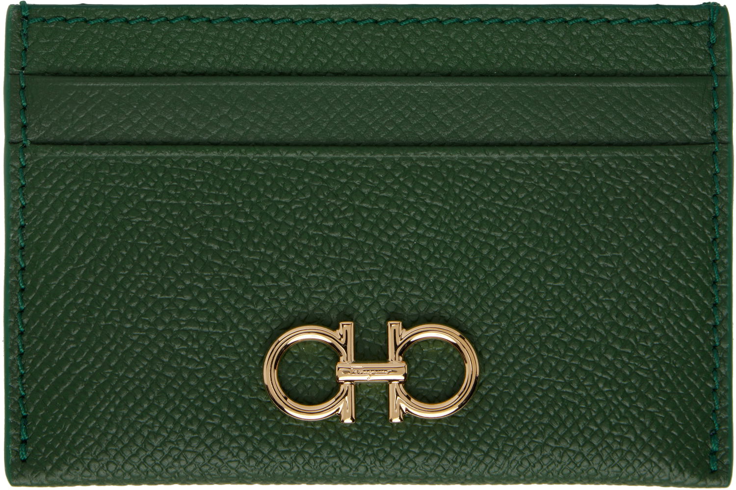 Peňaženka FERRAGAMO Salvatore Ferragamo Gancini Card Holder Zelené | 779141, 0
