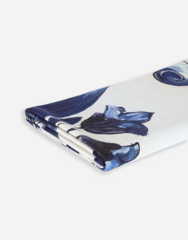 Home decor Dolce & Gabbana Baroque Floral Silk And Wool Blanket Modrá | TCE012TCAB6UB013, 3