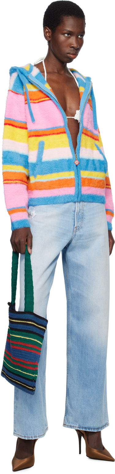 Sveter Casablanca Casablanca Fluffy Stripe Oversized Zip Hoodie Rôznofarebný | U-WS25-KW-904-01, 3