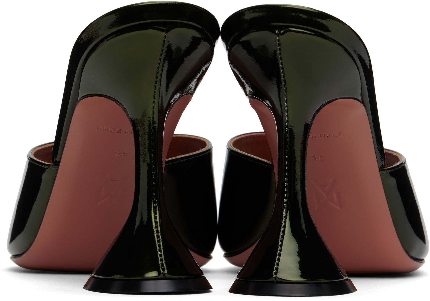 Tenisky a topánky Amina Muaddi Lupita Slipper Heeled Sandals Zelené | LUPITA SLIPPER MIRROR, 1