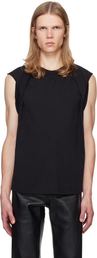 Tielko Courrèges Courrèges Draped Tank Top Čierna | 324JDE081JS0107, 0