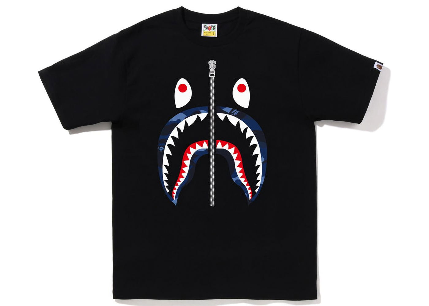 Tričko BAPE Color Camo Silver Zip Shark Tee Čierna | 1I70-110-018, 0