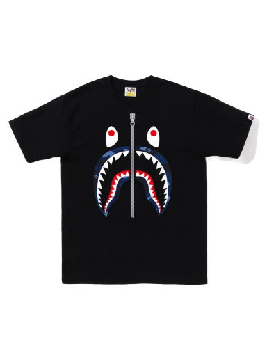 Tričko BAPE Color Camo Silver Zip Shark Tee Čierna | 1I70-110-018