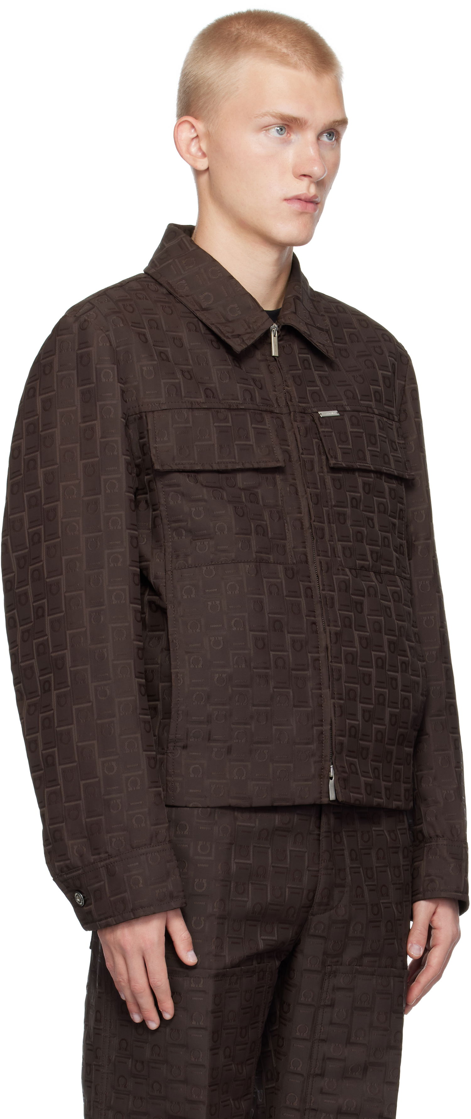 Bunda FERRAGAMO Ferragamo Monogram Jacket Hnedá | 777816, 1