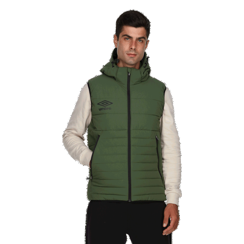Vesta Umbro Essentials Padded Hooded Full-Zip Vest Zelené | UMA243M500-68