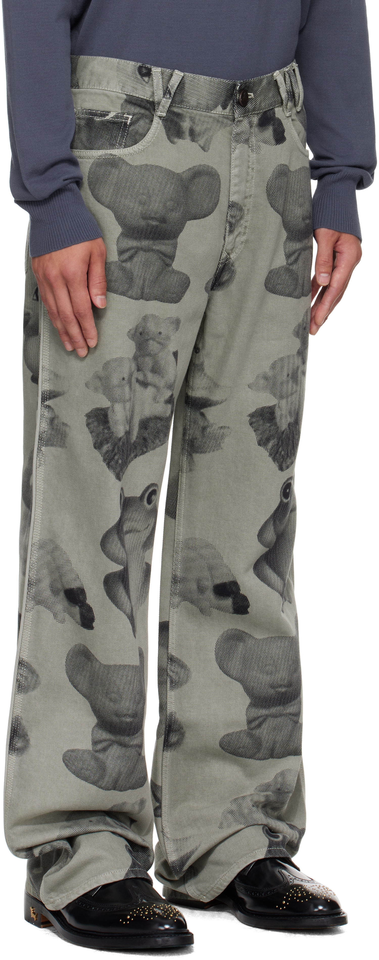 Džínsy Vivienne Westwood Vivienne Westwood Figurine Raymond Printed Jeans Zelené | 2802003D-W014K-, 1