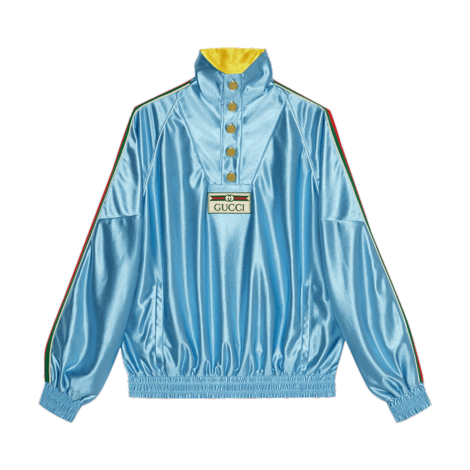 Mikina Gucci Shiny Jersey Sweatshirt With Web Modrá | 653372 XJDE6 4670, 0