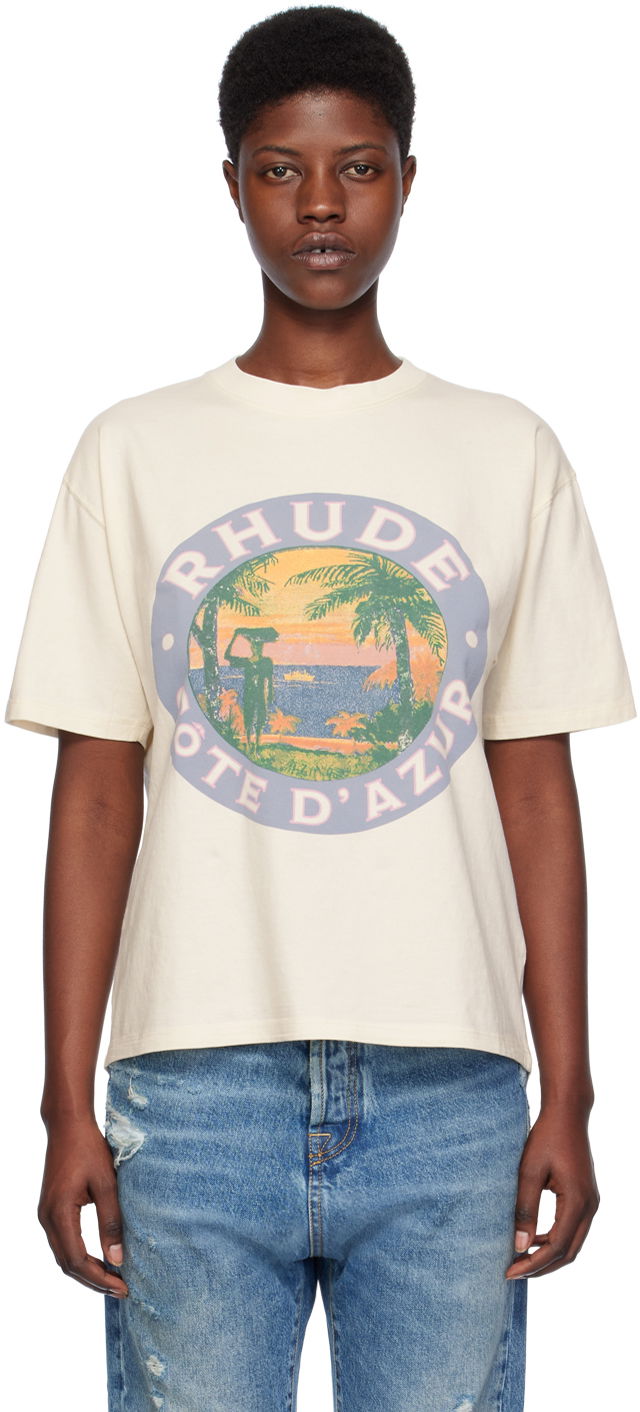 Tričko Rhude Lago T-Shirt "Off-White" Biela | RHPS24TT01012611, 0