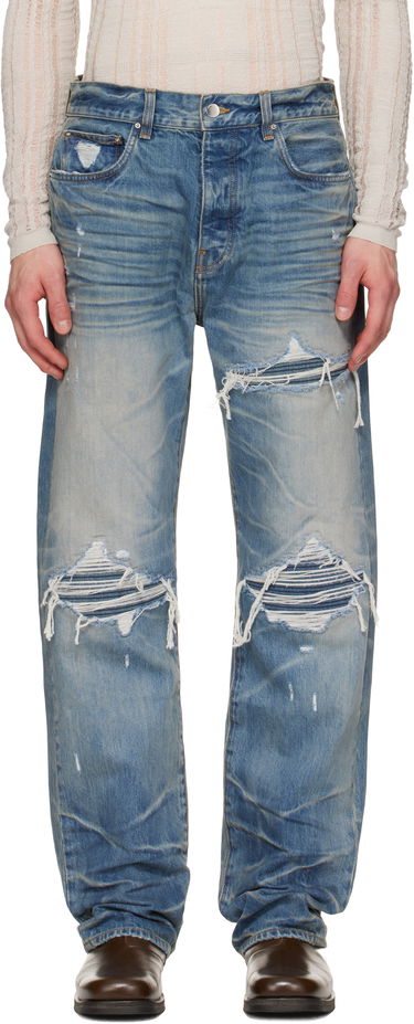 Džínsy AMIRI AMIRI Pleated Denim Straight MX1 Jeans Modrá | AMDNGH1087, 0
