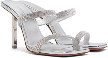 Doplnky Amina Muaddi Amina Muaddi Rih Crystal-Embellished Slipper Sandals Metalická | RIH SLIPPER METAL MESH, 3