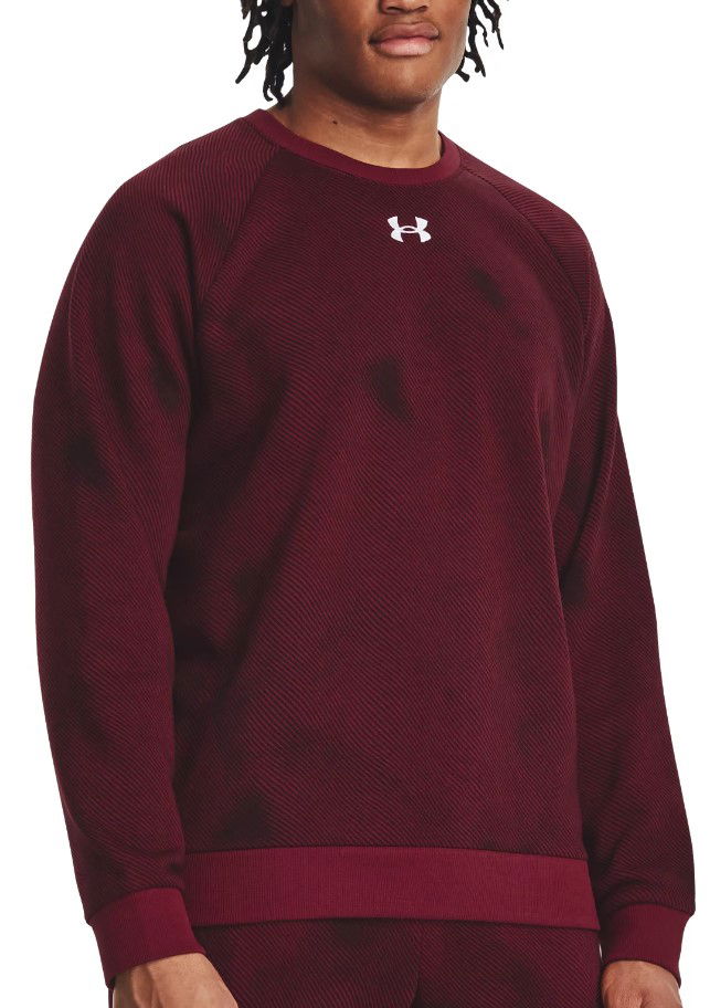 Mikina Under Armour Rival Fleece Printed Crew Sweat Vínová | 1379756-600, 0