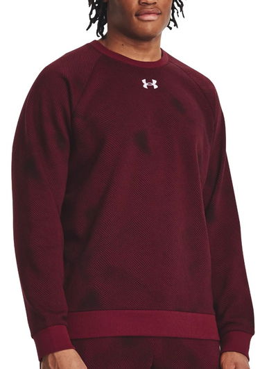Mikina Under Armour Rival Fleece Printed Crew Sweat Vínová | 1379756-600, 0